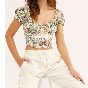 BNWOT free people cherry bomb printed top